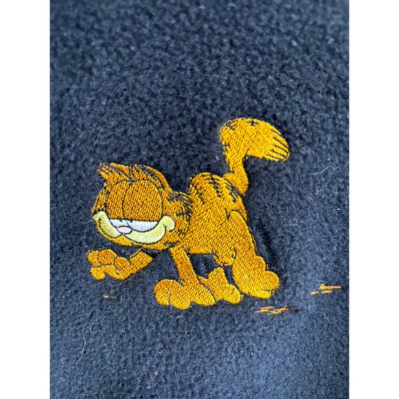 Vintage Garfield the Cat Fleece Jacket Pullover 1/2 Zip Kids Size Large - Picture 2 of 4